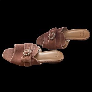 New rose velvet rhinestone buckle